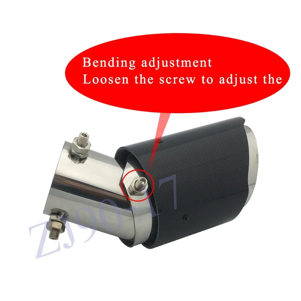 Adjustable Angle Carbon Fiber stainless Car Exhaust Pipe Muffler Tailpipe Cover 2pcs Fit For Honda CRV CR-V