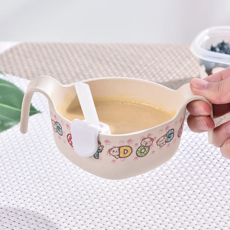 

Bombay Baby Elephant Children Bamboo Fiber Tableware Infant Feeding Tableware with Straw with Silica Gel Cover for Baby Solid Fo