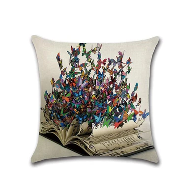 

Cushion Cover Sofa Decorative Vintage Butterfly Pillow Pillowcase Polyester 45*45 Throw Pillow Home Decor Pillowcover