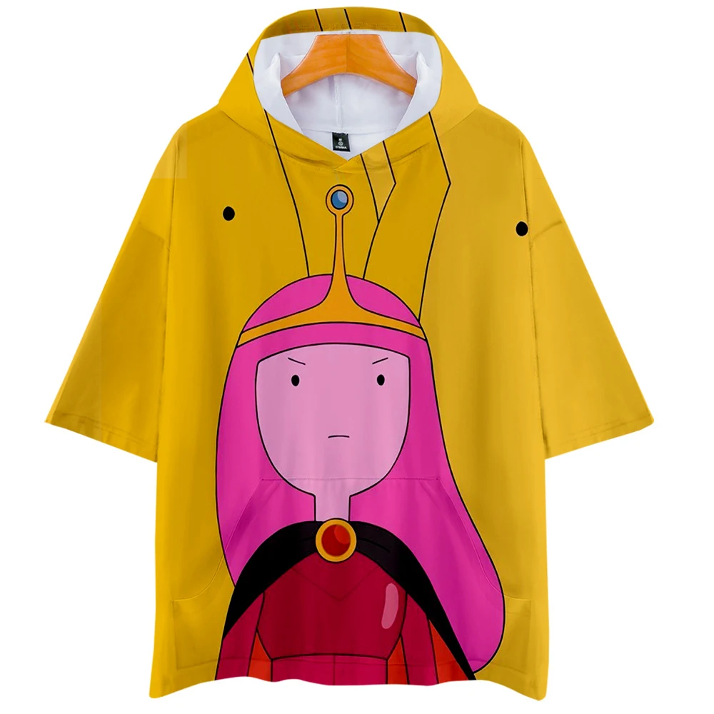 Adventure Time with Finn and Jake толстовка с капюшоном короткими рукавами летняя Толстовка в