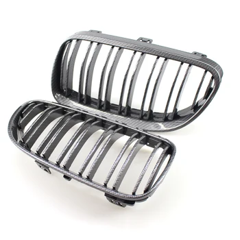 

Left Right Carbon Fiber Printed Grille Grill Double Line for BMW 3 Series 328i 335i xDrive E92 E93 Coupe Convertible 10-14 2Door