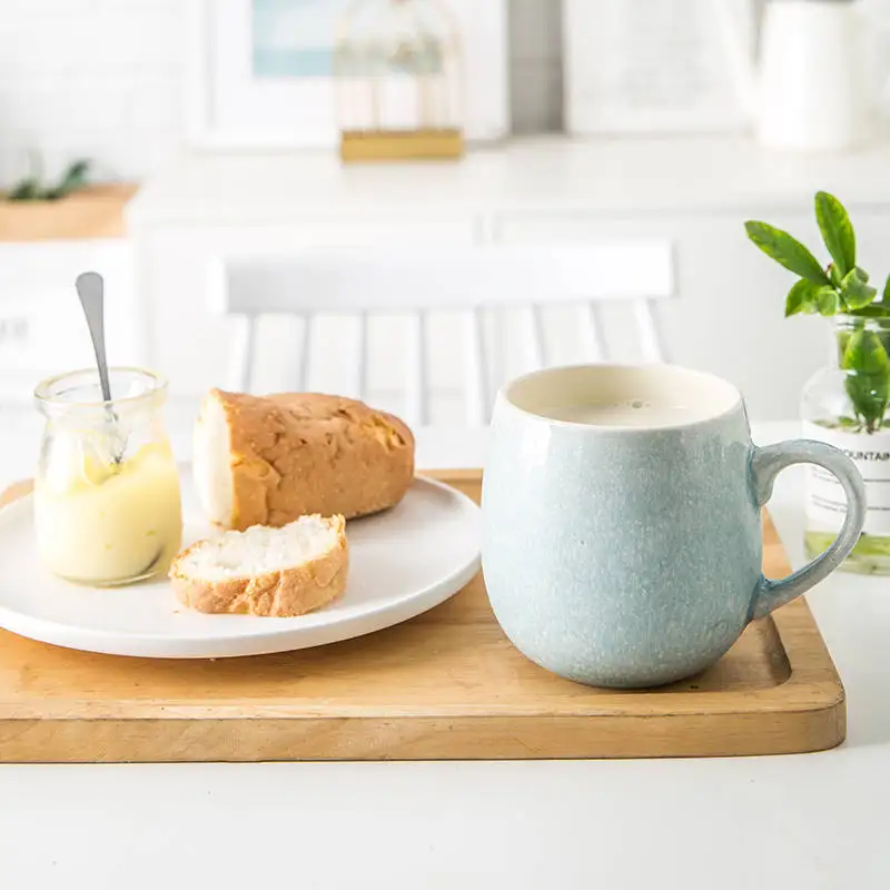 

Shiny Porcelain.Creative Milk Cup, Water Cup, Household Simple Ceramic Coffee Cup, Nordic Lovely Big Belly Cup