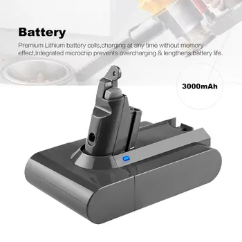 

3000mAh 21.6V 3.0 Li-ion Battery for Dyson V6 DC58 DC59 DC61 DC62 DC74 SV09 SV07 SV03 965874-02 Vacuum Cleaner Battery