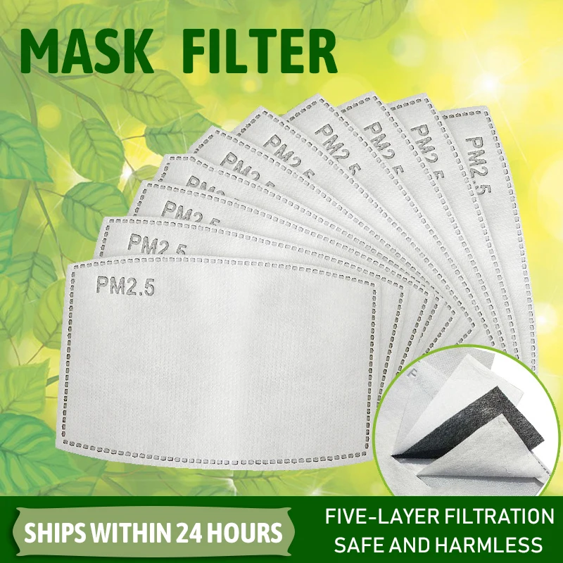 

wholesale 5-layer PM2.5 filter mask paper activated carbon adult anti-haze mask dust-proof air mask filter DHL free