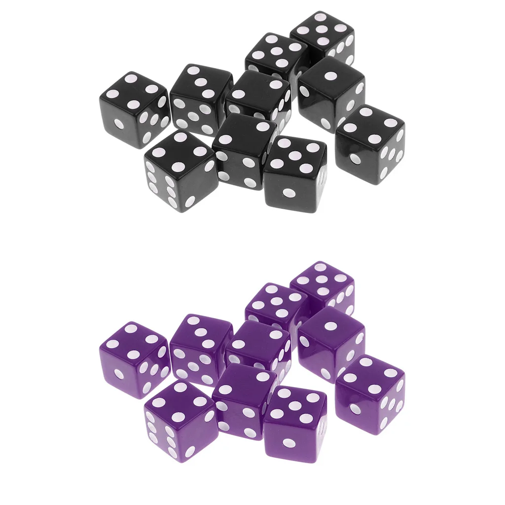 20x White Dotted Dice D6 Six Sided 16mm for MTG TRPG DND Table Board Games