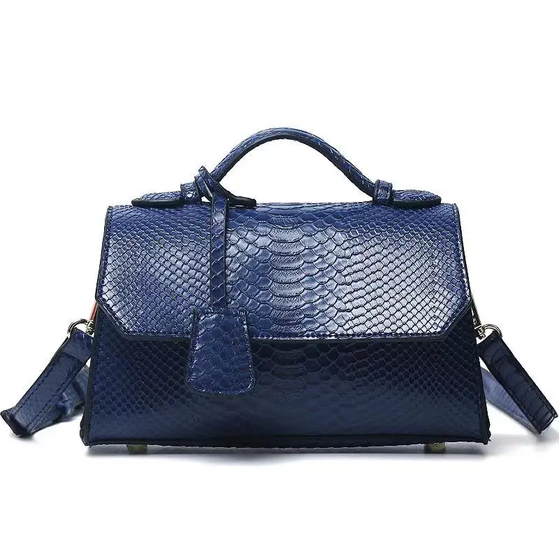 3840 Blue BL Модный Дамский клатч из бордового страуса питона, женская сумка-тоут с подвеской, Новое поступление - Цвет: 3840 Blue BL