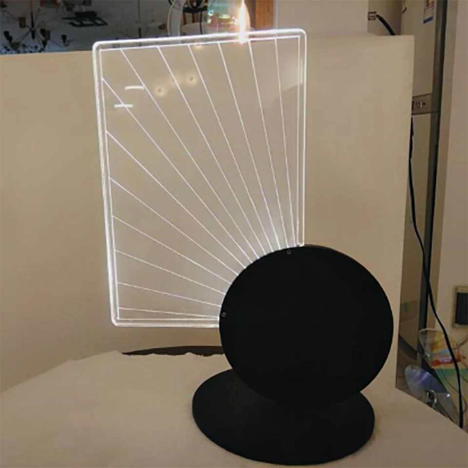 Lamplo creative 3D Optical Effect Stereo Vision LED Desk Lamp Acrylic Lampshade LED Light Living Room Bedroom Reading Lamp