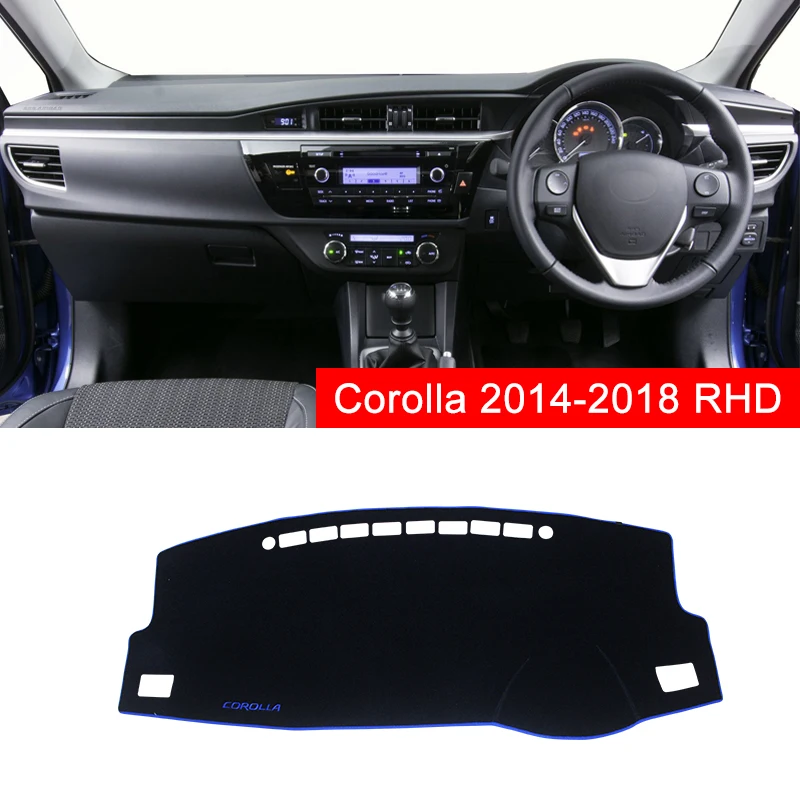 Для Toyota Corolla крышка приборной панели автомобиля коврик Избегайте светильник коврик Инструмент платформа стол ковры аксессуары - Название цвета: Front Blue Side RHD
