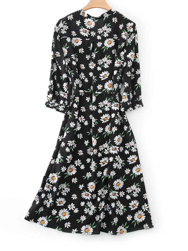 SuyaDream Woman Silk Midi Dress 100%Silk Crepe
