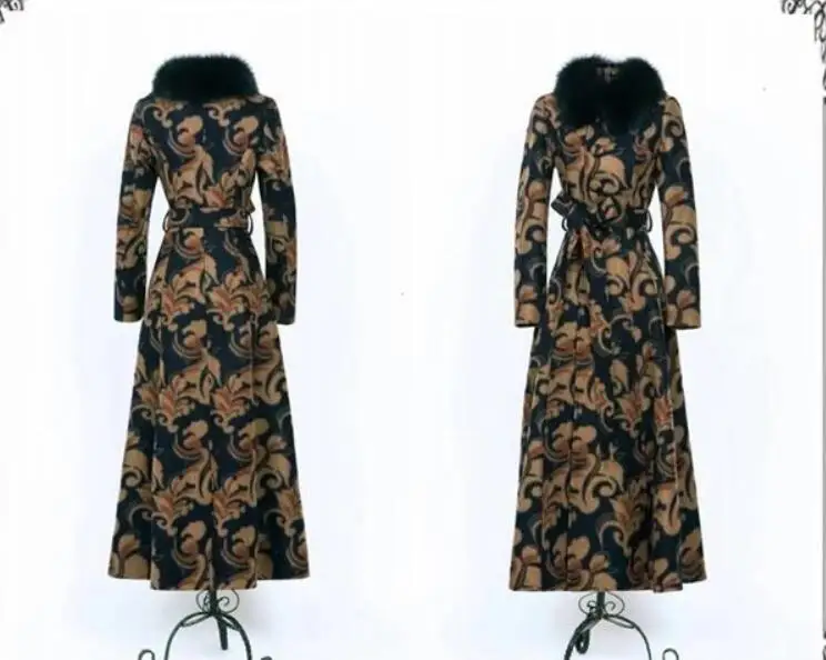 Размера плюс 5XL! Женское осенне-зимнее шерстяное пальто с большим меховым воротником, Дамское модное приталенное пальто из смесовой шерсти - Цвет: dark camel