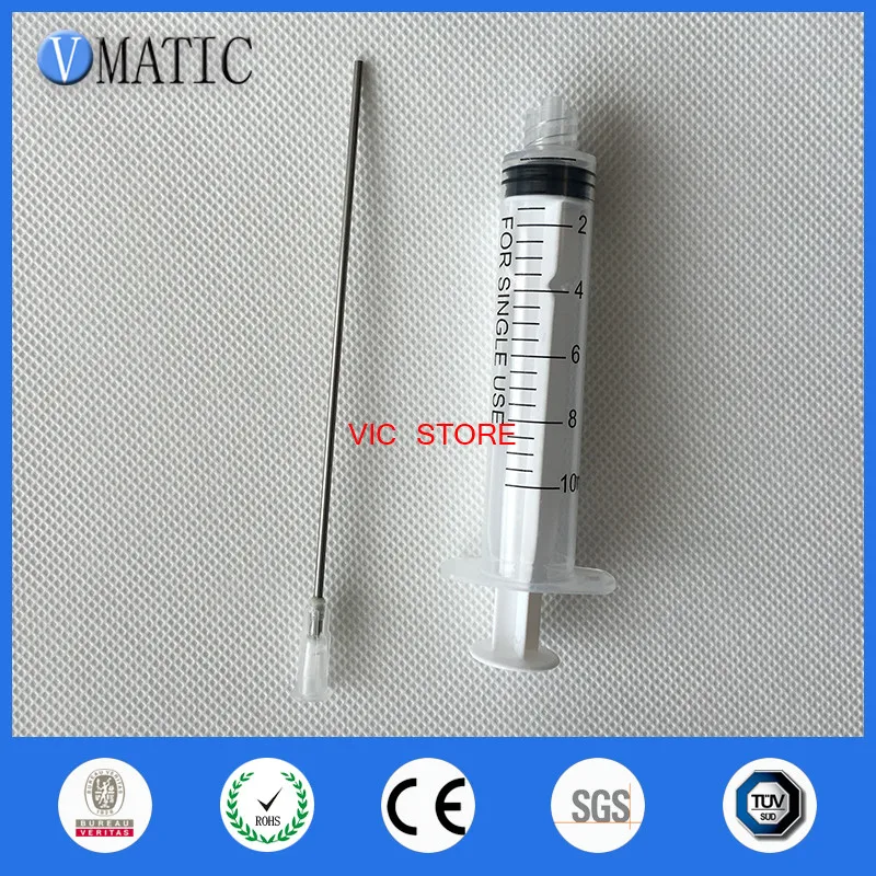 Бесплатная доставка Пластиковые раздаточные шприцы 10 мл/10cc Luer Lock с 16G