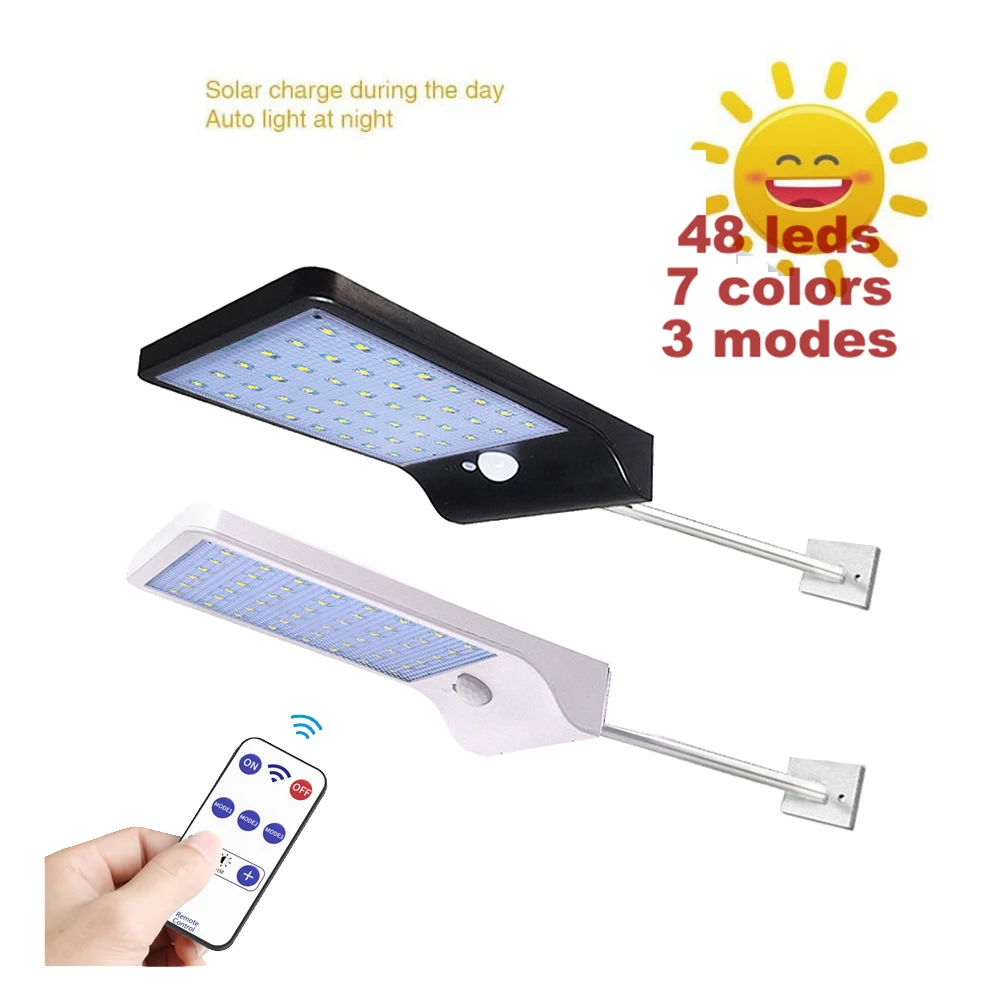 

remote 48/36 LED Solar Light PIR Motion Sensor Wall Lamp Outdoor Solar street wall path Garden Lights Waterproof Spotlamp