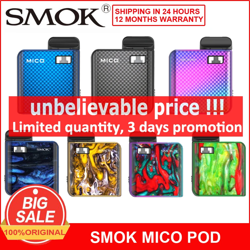 Электронных сигарет SMOK mico картридж pod kit электронная сигарета с 700 мАч встроенный