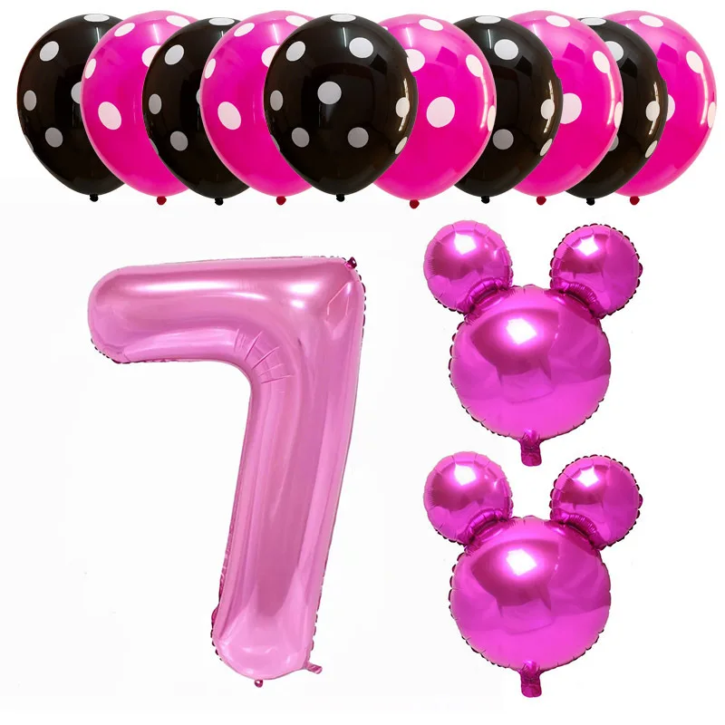 Повязка с изображением Mickey воздушный шар из фольги в горошек резиновые воздушные шары комбо с цифрами Алюминий покрытие мяч дети день рождения Па
