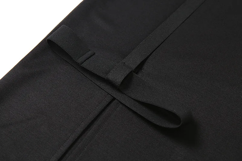 Goth Dark Gothic High Waist Black Midi Dress Y2k Grunge Patchwork Elastic Slit Hem A-line Midi Skirts Women Autumn Streetwear