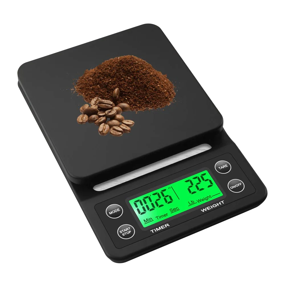 

High Precision LCD Display Drip Coffee Scalee With Timer 3kg/0.1g 5kg/0.1g Bar kitchen Electronic scale