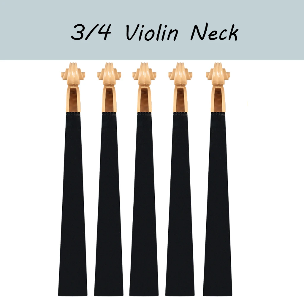 

5Pcs Plastic Violin Neck W/ Fingerboard For 3/4 Violin DIY Parts
