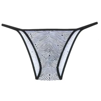 

2PCS/Lot Sexy Underwear Men Printed Spandex Swimwear Bikini Men's Bikini Briefs Pouch Brief Rope Underwear Briefs