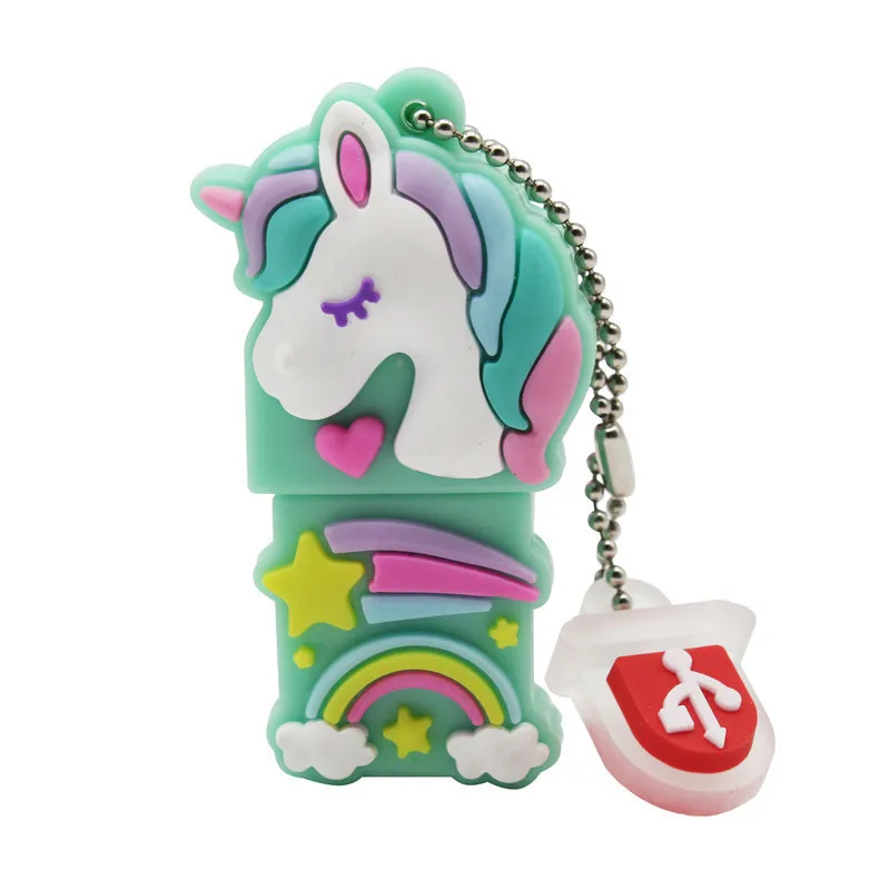 BiNFUL usb2.0 красивый цветной Единорог usb флеш-накопитель usb 2,0 4 ГБ 8 ГБ 16 ГБ 32 ГБ 64 ГБ флешка, подарок usb