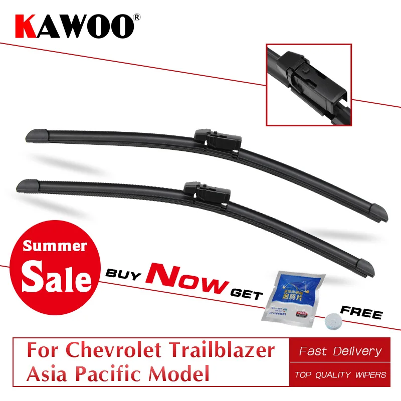 

KAWOO For Chevrolet Trailblazer 2013 2014 2015 2016 2017 Car Accessories Windscreen Wiper Blade Natural Rubber Fit Top Lock Arm