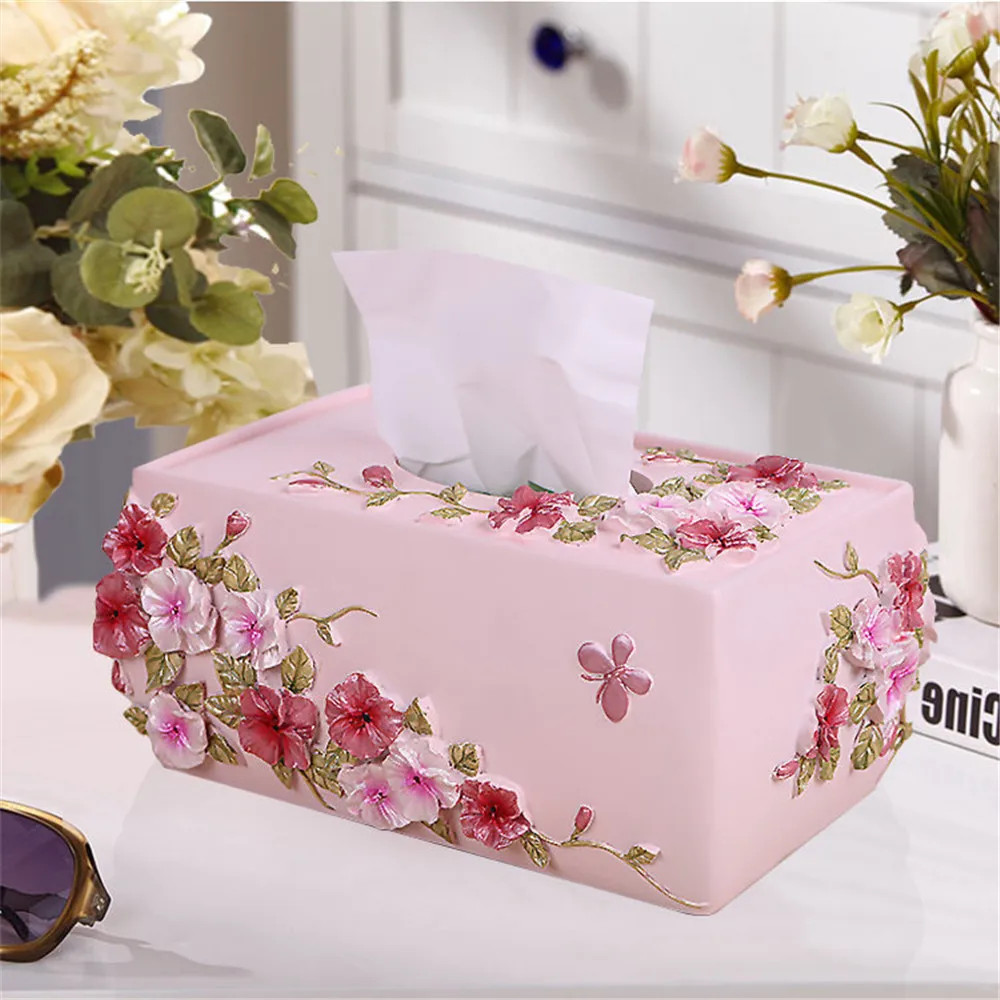 Pink Европа Momern Стиль смолы творческий бумажные коробки для хранения контейнер коробка салфеток Держатель антикварный дом высокое качество поставки - Цвет: Pink