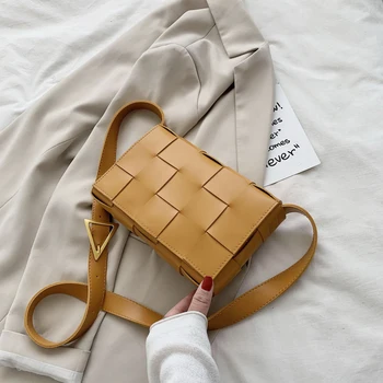 

Weave PU Leather Crossbody Bags For Women 2020 Solid Color Shoulder Bag Female Handbags and Purses Lady Travel Bag