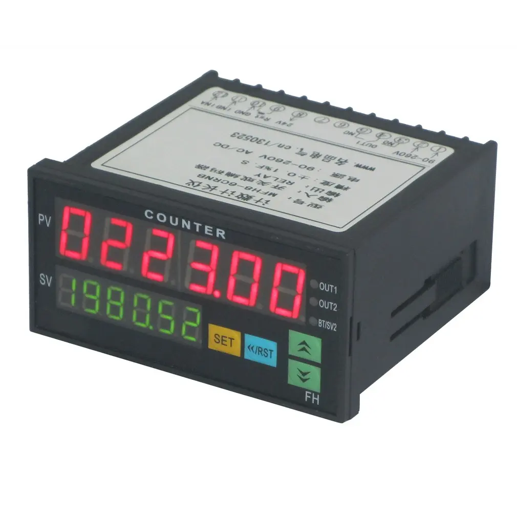 US $20.41 Multi Functional Digital Counter Length Meter Intelligent Dual 6 Digits Led