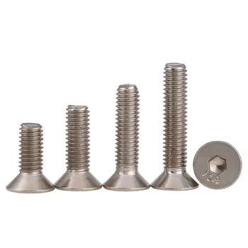 

Standard din7991 nickel plated 10.9 grade countersunk head socket head screw flat head socket head bolt M1. 6-m8 30PCS