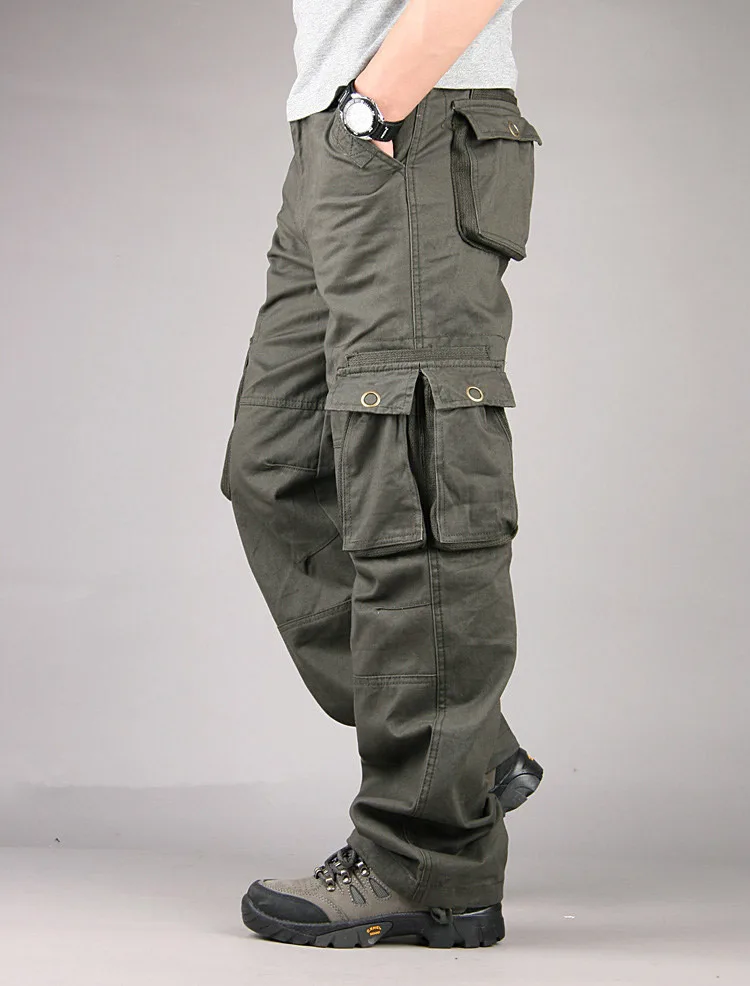 Модные мужские брюки карго военные тактические брюки мужская сумка с карманами верхняя одежда Уличная армейский Стиль Прямые брюки длинные брюки