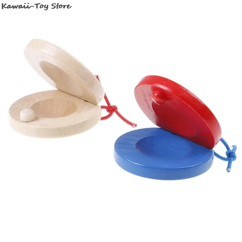 1Pcs 나무 Castanets 나무 타악기 악기 교육 어린이의 지적 개발 듣기 능력