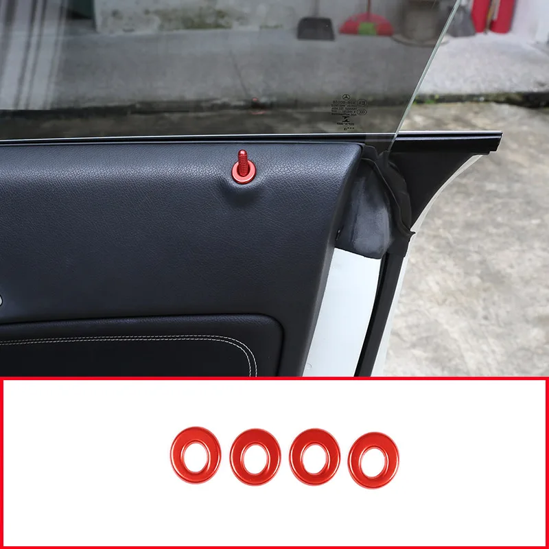

4pcs Red Silver For Mercedes Benz A B GLA CLA GLK Class W176 W246 C117 X204 Door Lift Lock Cover Alloy Decoration Trim Stickers