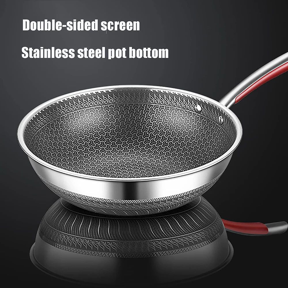 316 Stainless Steel Luxury Frying Pan, Non-stick Honeycomb Pot