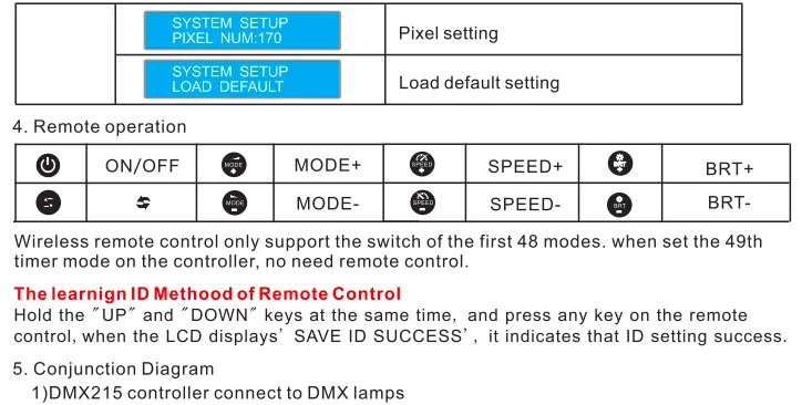 BC-100 Led RGB контроллер DMX512 сигнал 170 пикселей светодиодный светильник контроллер ЖК-дисплей и RF беспроводной пульт дистанционного управления для светодиодной ленты Moudle DC9