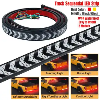

48/60inch LED Pickup Tailgate Strip Red Yellow Reverse Turn Signal Running Light for SUV RV Truck IP68 5 Models