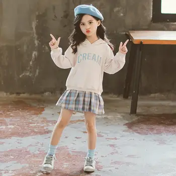 

Girl's dress 2020 new girl princess child clothes big child autumn princess child 3-11years old dress girl Scottish checkered