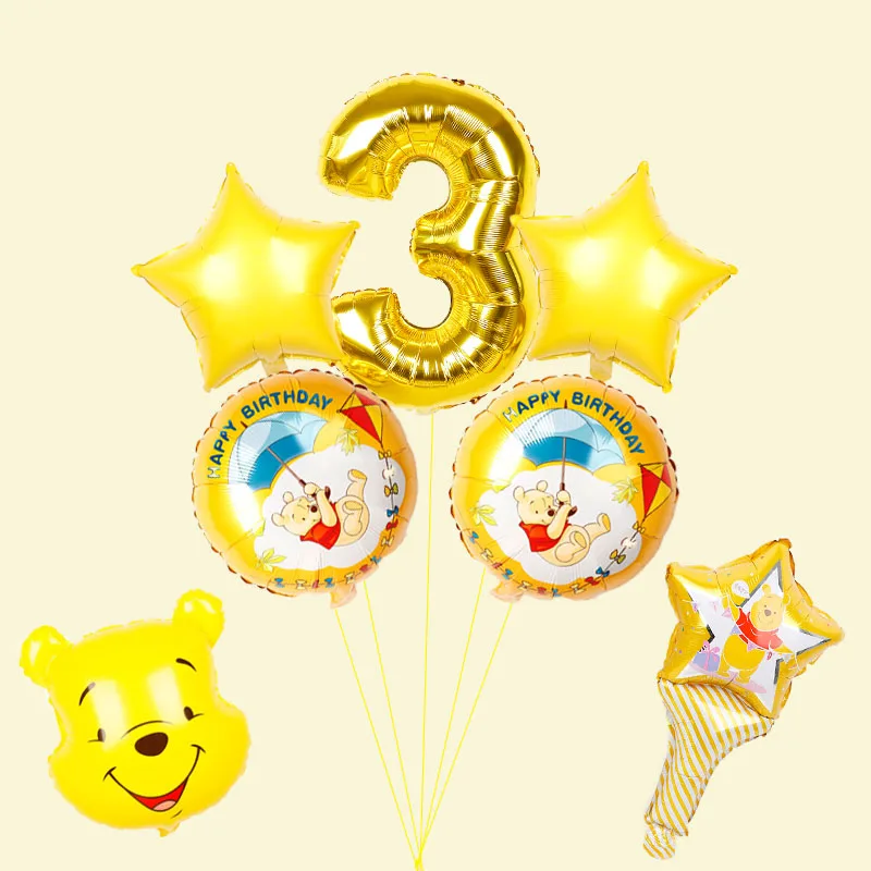 漫画ウィニークマ箔風船 1 個ウィニーのプーさんのテーマパーティーの装飾子供の誕生日パーティー用品 Ballons Accessories Aliexpress
