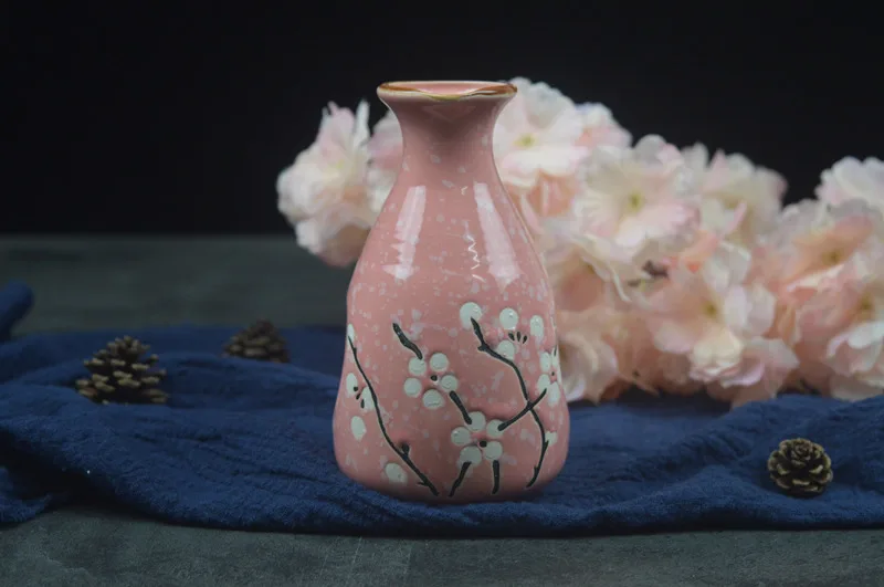 Японский ликер горшок Ретро керамика теплая емкость для ликера дистрибьютор Бытовая маленькая белая бутылка для вина китайская посуда Сакура
