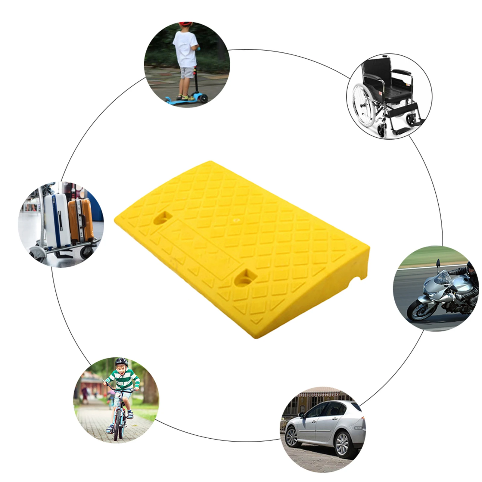 High-strength Hard Plastic Threshold Ramp Mat Lightweight Portable Small Convenient Ramp Mat