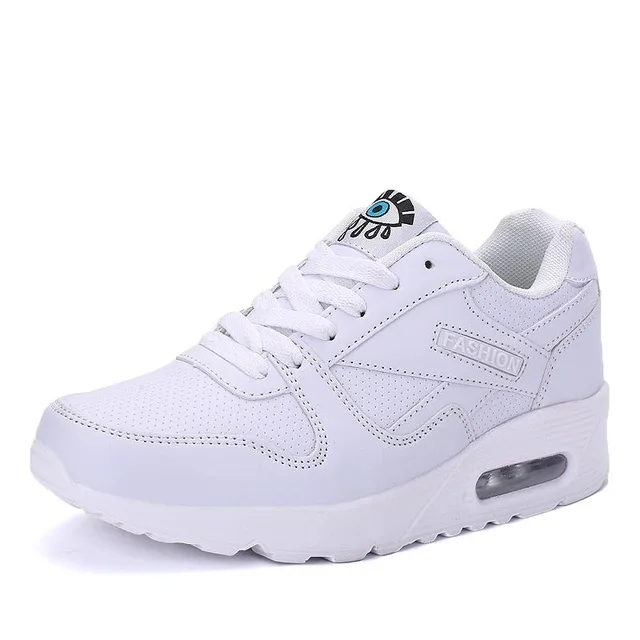 Leather White Женская обувь; коллекция года; женские кроссовки на шнуровке; tenis feminino; модная весенняя женская обувь из искусственной кожи; прогулочная обувь; женская обувь на плоской подошве - Цвет: Leather White