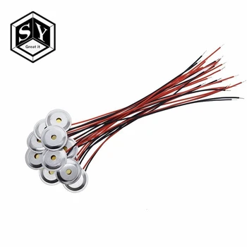 

10 Pcs Piezoelectric Piezo Ceramic Wafer Plate Dia 15mm For Buzzer Loudspeaker + Aluminum shell