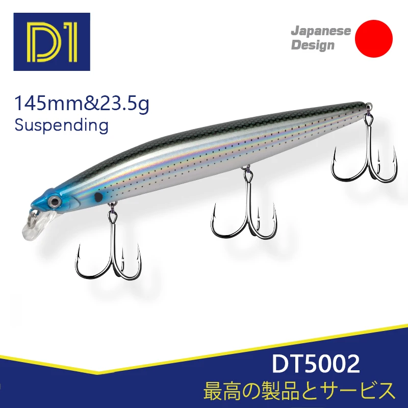 D1 Minnow Fishing Lure Bait Suspending Floating 145mm/120mm XM-140N Artifcial Wobblers For Bass Tuna Flatfish DT5002