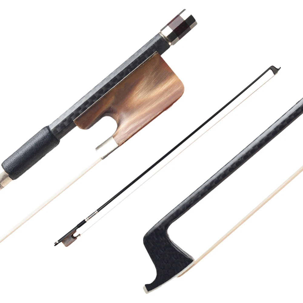 15/16 Inch Viola Bow Well Balanced Carbon Fiber Round Stick OX Bone Frog Horsetail Hair Viola Parts Accessories