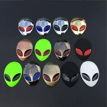 

Multiple Colours Alienware Alien Head Logo Sticker 3D Metal Emblem Styling Badge Accessories Car External Exterior Decoration