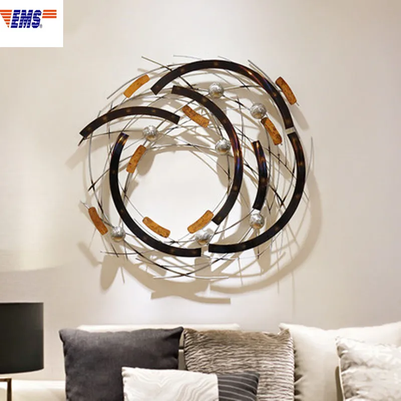 

European Style Stereoscopic Wall Hangings Simple Iron Art Sphere Cycle Geometry Pendant Study Wall Art Decorations X2229