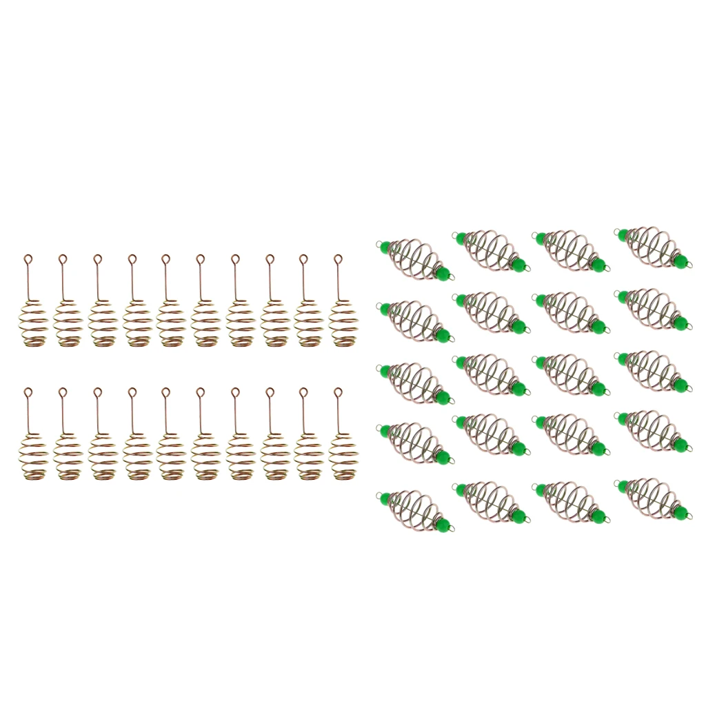 Set of 40 Pieces Fishing Spring Feeder Baits Thrower Inline Fishing Feeder