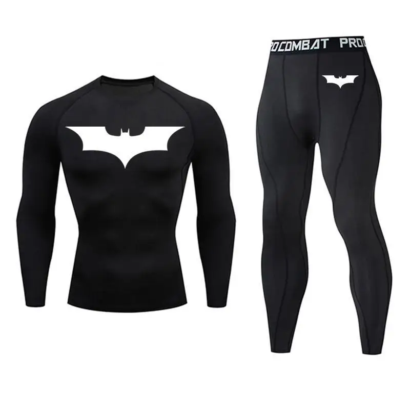 Бэтмен Зима Высокое качество новое термобелье мужские комплекты нижнего белья компрессионный флис пот быстро сохнет термо мужская одежда