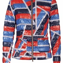 Herno Piumino Corto Donna, пайетки, фантазия, полиэстер, мультиколор