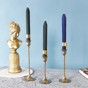 

Luxury Gold Nordic Candlestick Metal Simple Romantic Candle Holder Creative Restaurant Kandelaars Wedding Dinner Decor MM60ZT