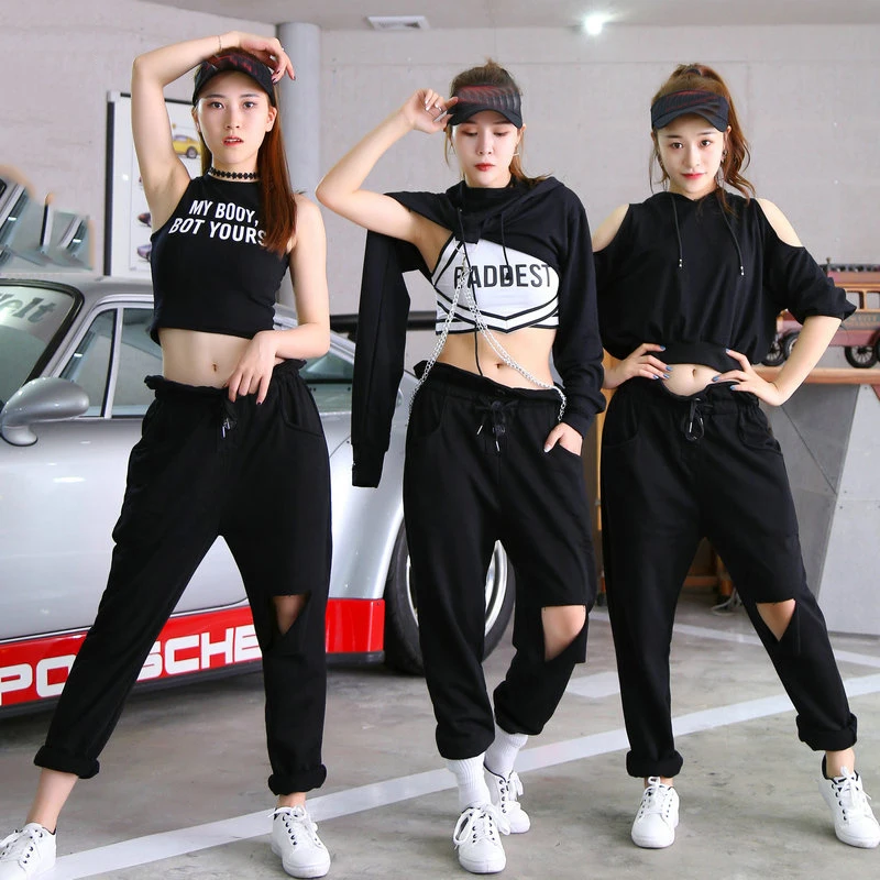 

Hip Hop Costume Women Childrens Dance Costumes Rave Outfit Stage Clothes For Singers Dj Ds Dancer Ladies Street Dancewear DT996