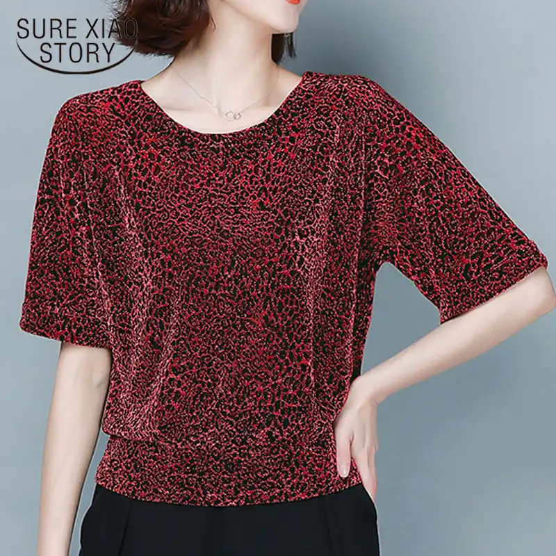 red glitter blouse
